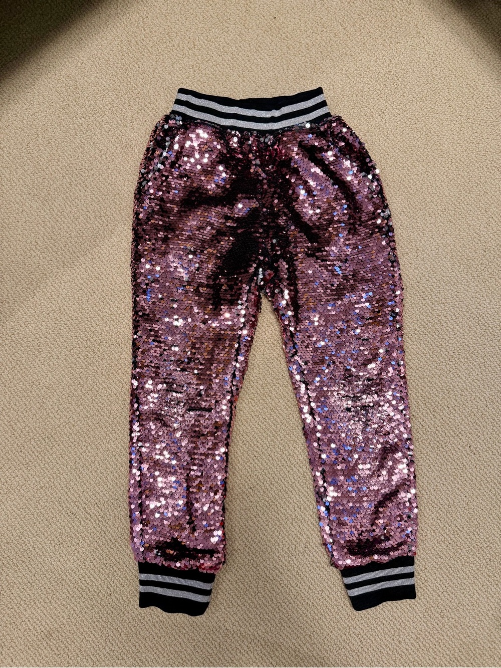 Lola + The Boys Rose Flip Sequin Joggers- 6